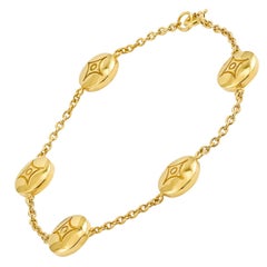 Yellow Charm Chain Bracelet with 5 DIAMONDS in the SKY
