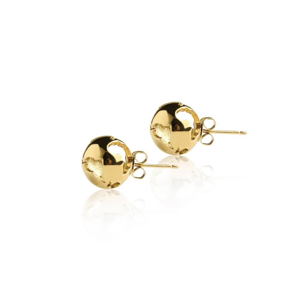 Women's Yellow gold plated Earth studs Earrings For Sale