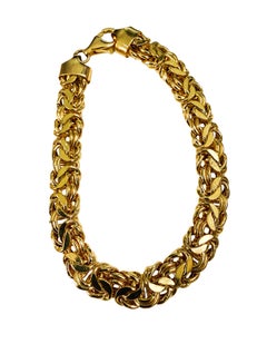 Yellow Gold Plated Italian Byzantine Chain Bracelet - 11.82 Grams