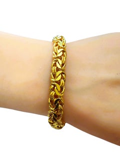 Yellow Gold Plated Italian Byzantine Chain Bracelet - 11.82 Grams