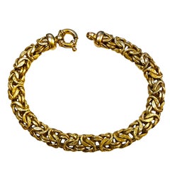 Yellow Gold Plated Italian Byzantine Chain Bracelet - 17.21 Grams