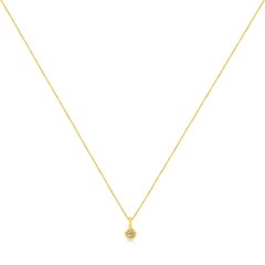 Yellow Gold Plated Sterling Silver 1/2 Carat Diamond Solitaire Pendant Necklace