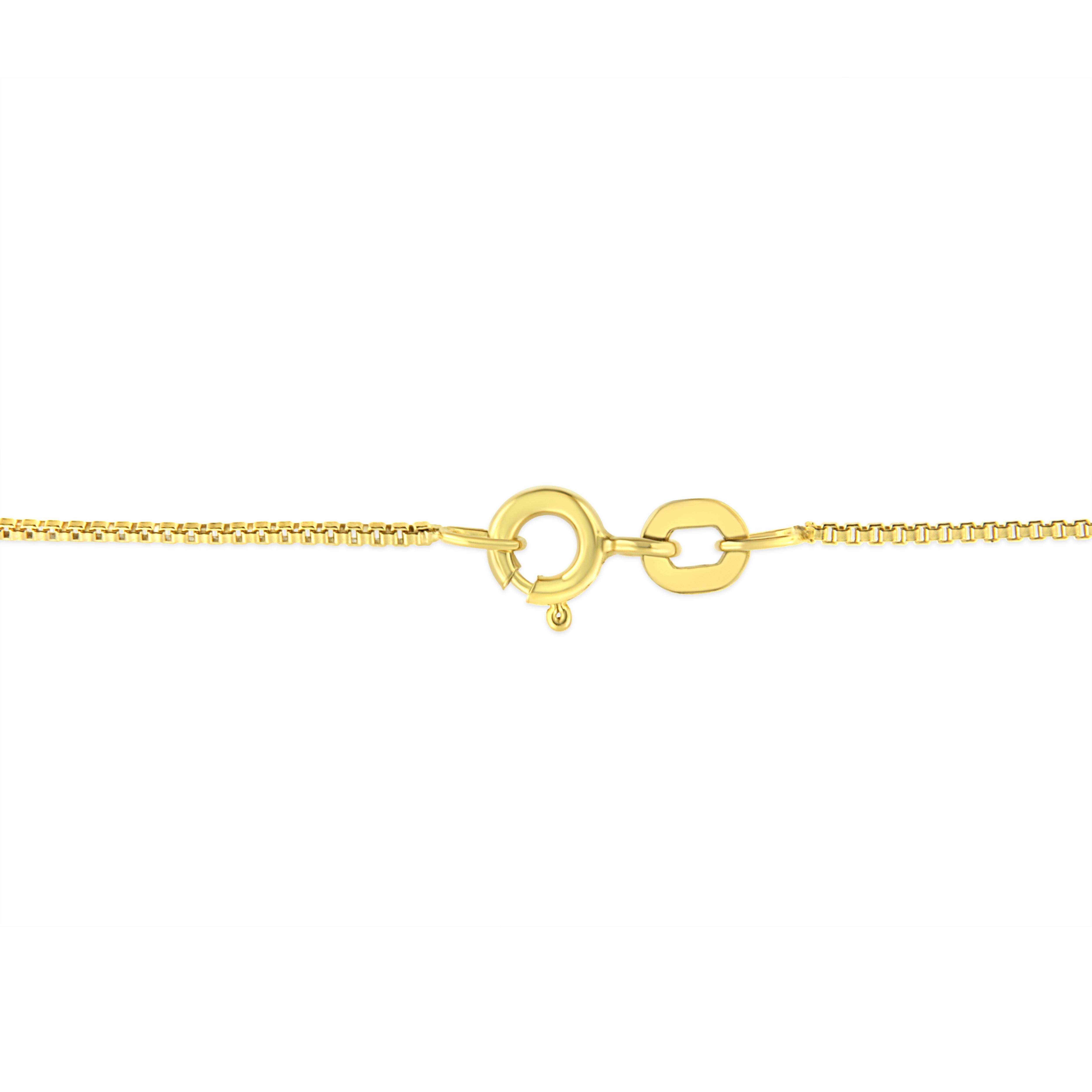 Halskette mit Solitär-Anhänger, Gelbgold vergoldet Sterlingsilber 1/2 Karat Diamant im Zustand „Neu“ im Angebot in New York, NY