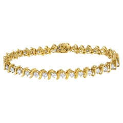 Yellow Gold Plated Sterling Silver 5.0 Carat Diamond Link Bracelet