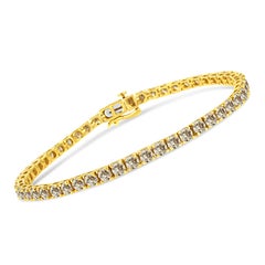 Yellow Gold Plated Sterling Silver 8.0 Carat Diamond Tennis Bracelet