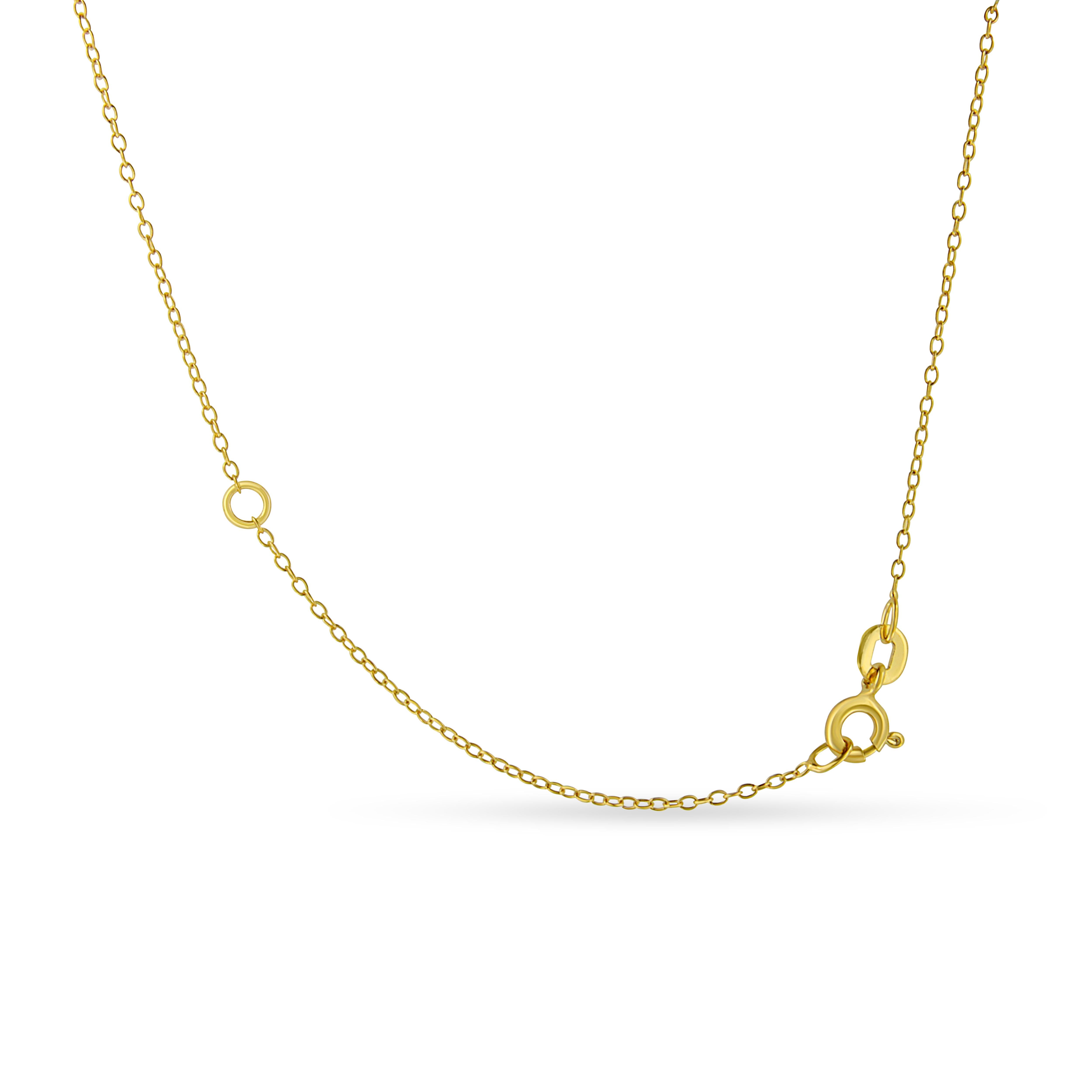 Contemporary Yellow Gold Plated Sterling Silver Bezel Set 1/2 Carat Diamond Pendant Necklace For Sale