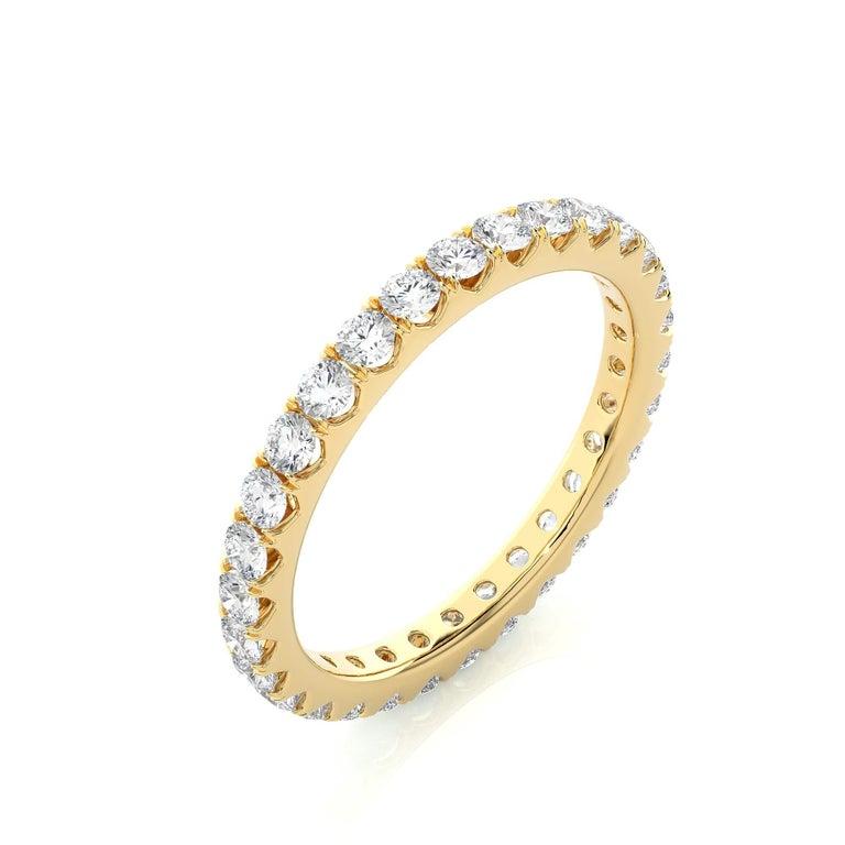 For Sale:  Yellow Gold Plated Sterling Silver Moissanite Full Eternity Band Ring for Her 5
