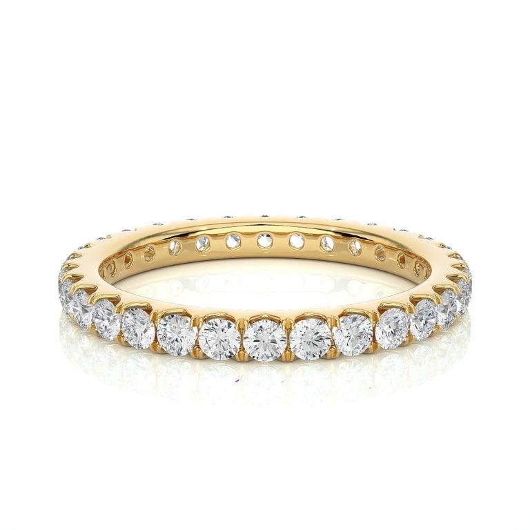 For Sale:  Yellow Gold Plated Sterling Silver Moissanite Full Eternity Band Ring for Her 6