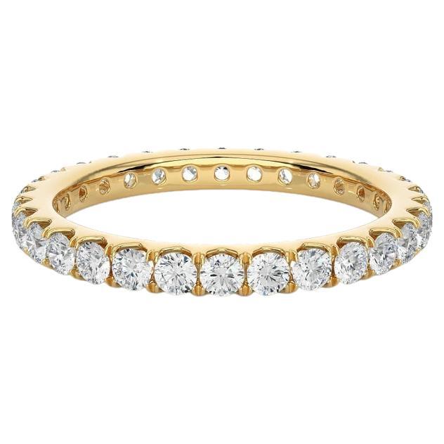 For Sale:  Yellow Gold Plated Sterling Silver Moissanite Full Eternity Band Ring for Her