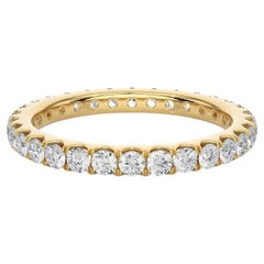 Gelbvergoldeter Sterlingsilber-Moissanit-Eternity-Ring aus Gelbgold für Mom