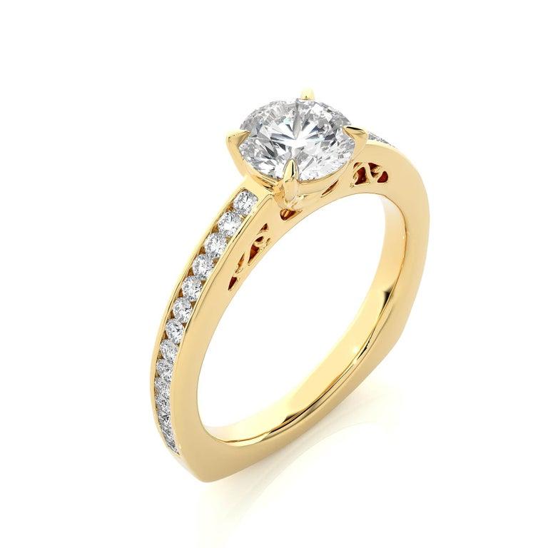 For Sale:  Yellow Gold Plated Sterling Silver Moissanite Gemstone Engagement Ring Gift 10