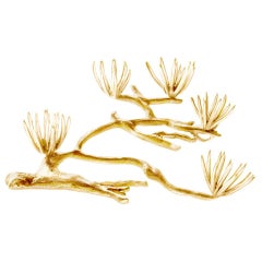 Yellow Gold-Plated Sterling Silver Pine Necklace by the Artist