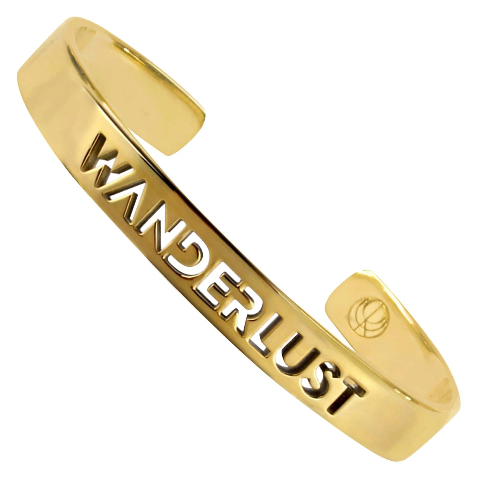 Yellow Gold Plated Wanderlust Bangle Bracelet by Cristina Ramella  For Sale