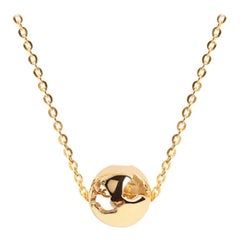 Yellow Gold Plated World Charm Necklace by Cristina Ramella