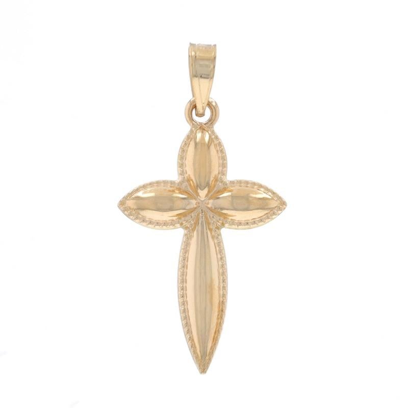 Ciondolo a forma di croce appuntita in oro giallo - 14k Faith Milgrain