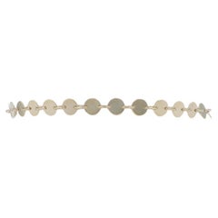Yellow Gold Polka Dot Disc Link Bracelet 7 1/2" - 14k