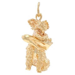 Caniche de Oro Amarillo con Charm de Zapato de Tacón Alto - 14k Perro Mascota