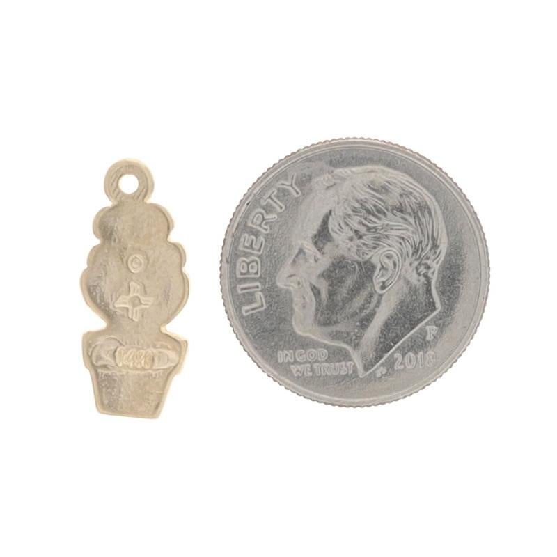Women's Yellow Gold Potted Flower Charm - 14k Gardening & Plants Spring Summer Blooms