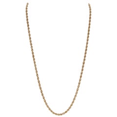 Yellow Gold Prince of Wales Chain Necklace, 14 Karat Spring Ring Clasp