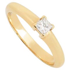 Yellow Gold Princess Cut Diamond Ring 0.23ct H/VS2