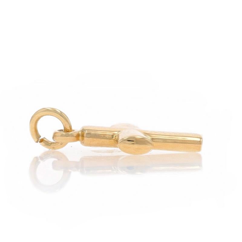 Metal Content: 14k Yellow Gold

Theme: Puffy Cross, Faith
Features: Hollow Construction for Comfort During Wear

Measurements

Tall (from stationary bail): 19/32
