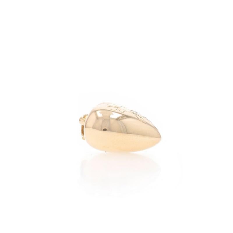 Yellow Gold Puffy Floral Heart Pendant - 14k Love In Excellent Condition For Sale In Greensboro, NC