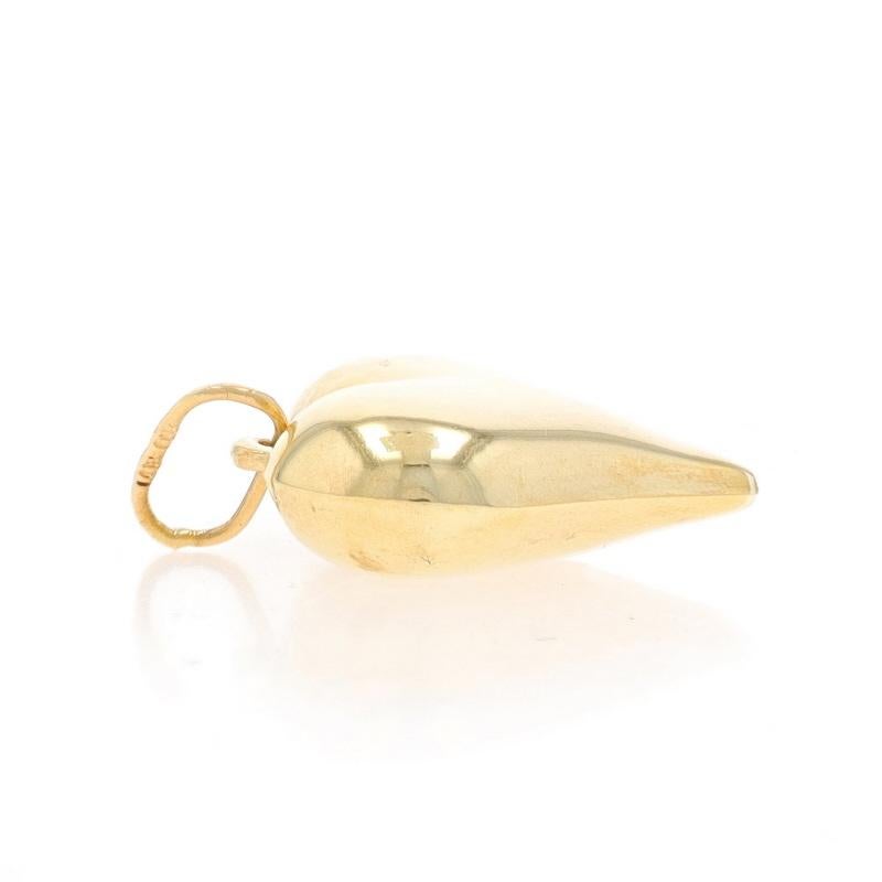 Yellow Gold Puffy Heart Charm 14k Pendant In Excellent Condition For Sale In Greensboro, NC