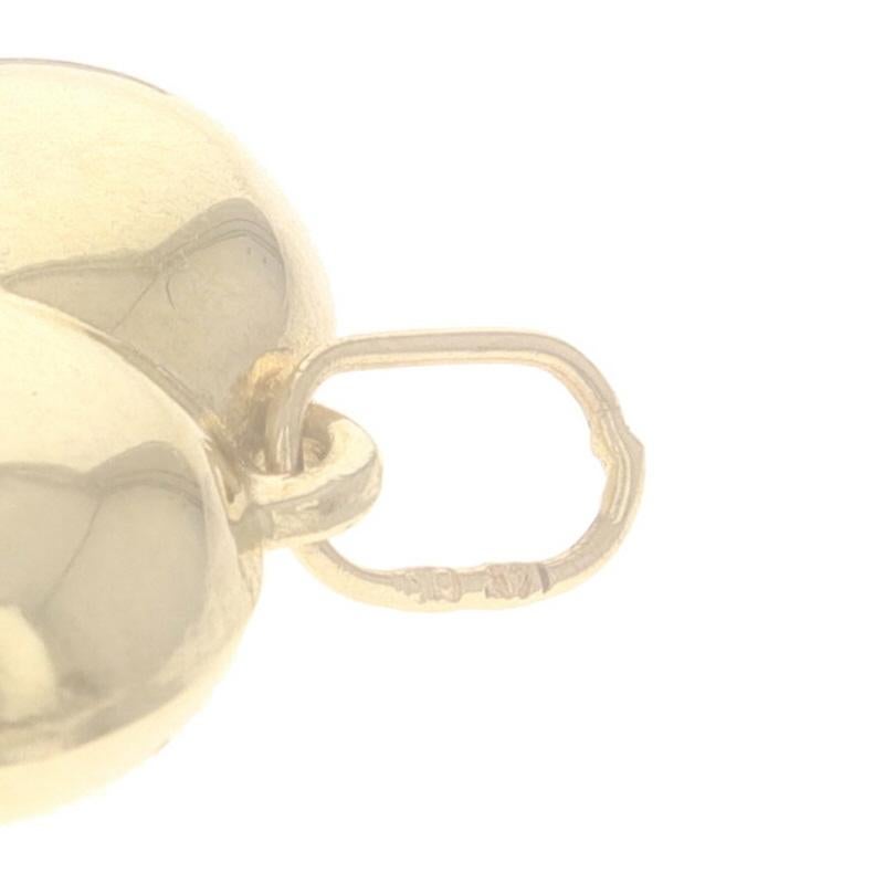 Yellow Gold Puffy Heart Charm 14k Pendant For Sale 1