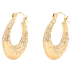 Boucles d'oreilles en or jaune 14k à festons et à grains percés