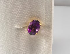 Yellow Gold 18k Purple Oval Amethyst Cufflinks