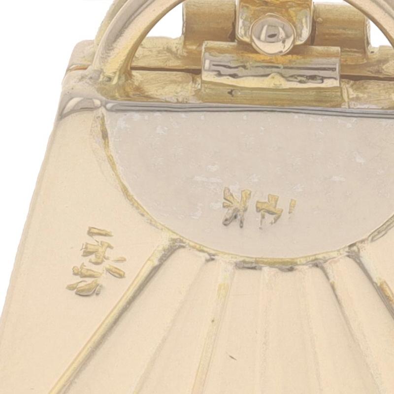Yellow Gold Purse Locket Pendant - 14k Handbag Opens For Sale 1