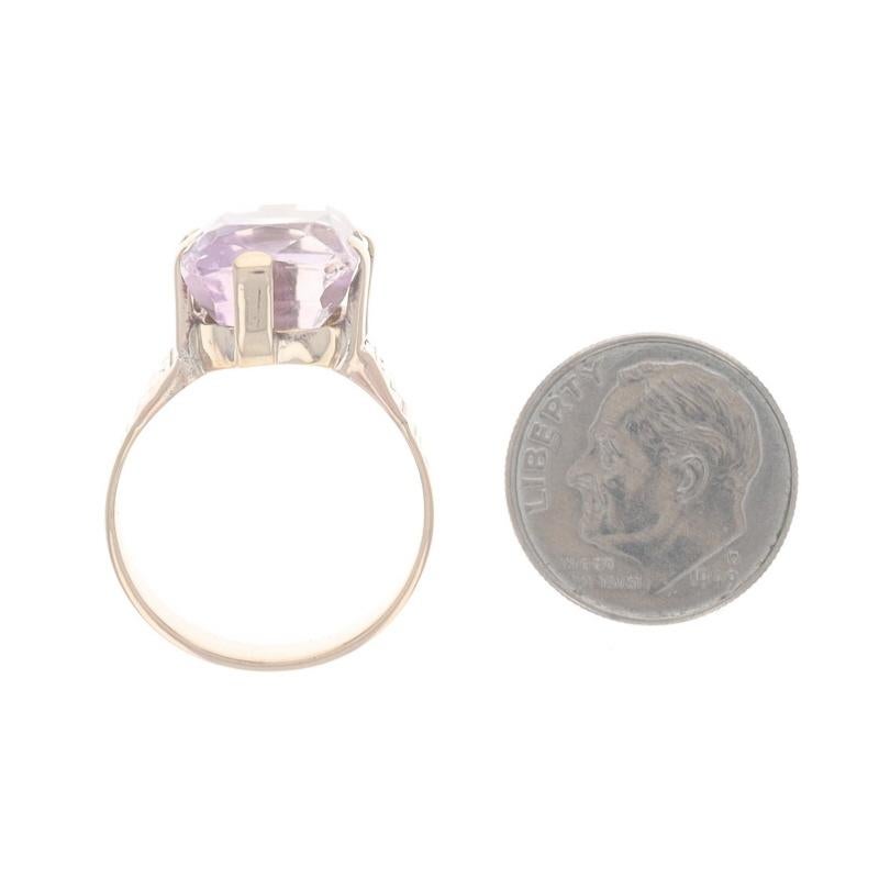 Bague solitaire de cocktail victorienne en or jaune et quartz 10 carats 14 carats, pièce de 6,36 carats, ancienne en vente 1