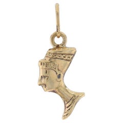 Yellow Gold Queen Nefertiti Charm - 14k Ancient Egypt Petite Pendant