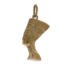 Yellow Gold Queen Nefertiti Pendant - 18k Ancient Egyptian