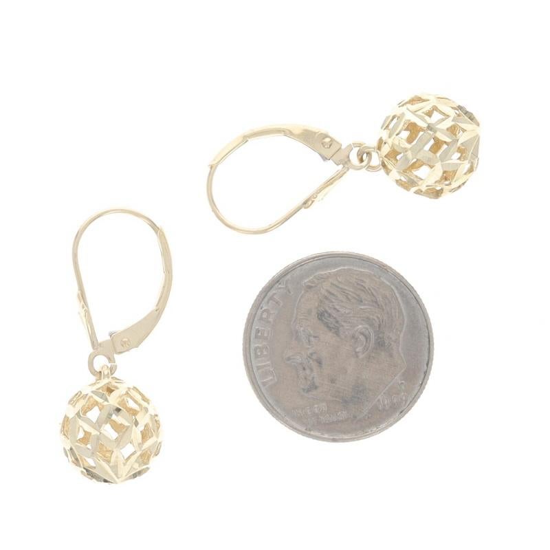 Donna Orecchini a pendente con sfere trapuntate in oro giallo - 14k Orbs Pierced in vendita