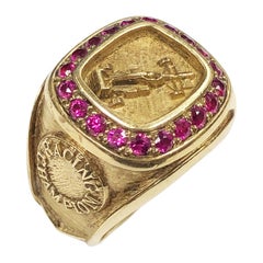 Vintage Yellow Gold Race Car Champion Ring Owned and Worn by Hollwood Icon Burt Reynolds