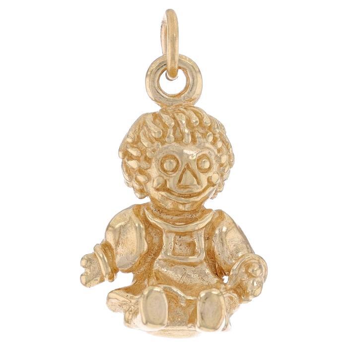 Yellow Gold Raggedy Ann Doll Charm - 14k Classic Child's Toy