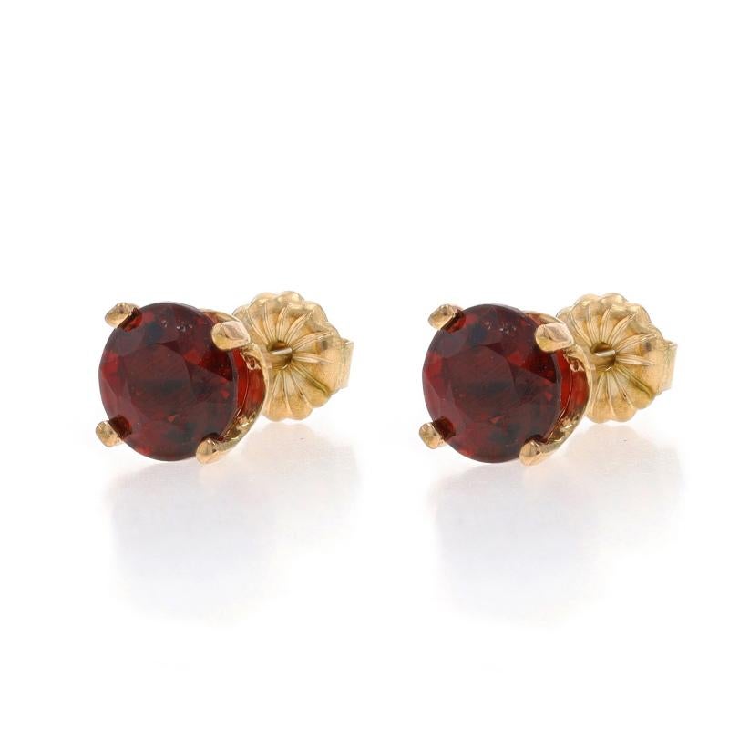 Taglio rotondo Orecchini in oro giallo con spinello rosso - 14k Round 2.22ctw Pierced in vendita