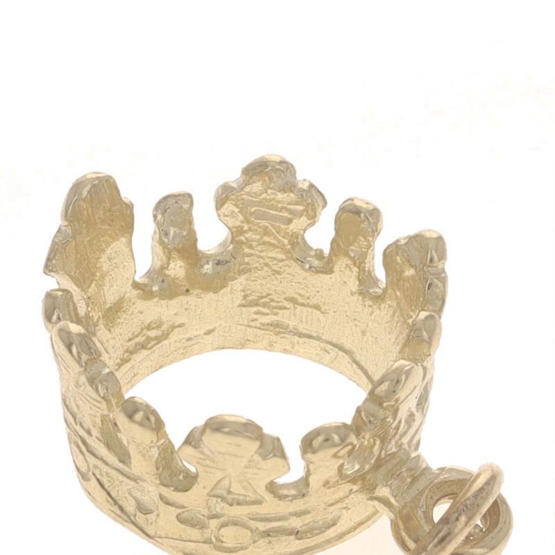 Yellow Gold Regal Crown Charm - 14k Royalty For Sale 1