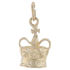 Yellow Gold Regal Crown Charm - 14k Royalty