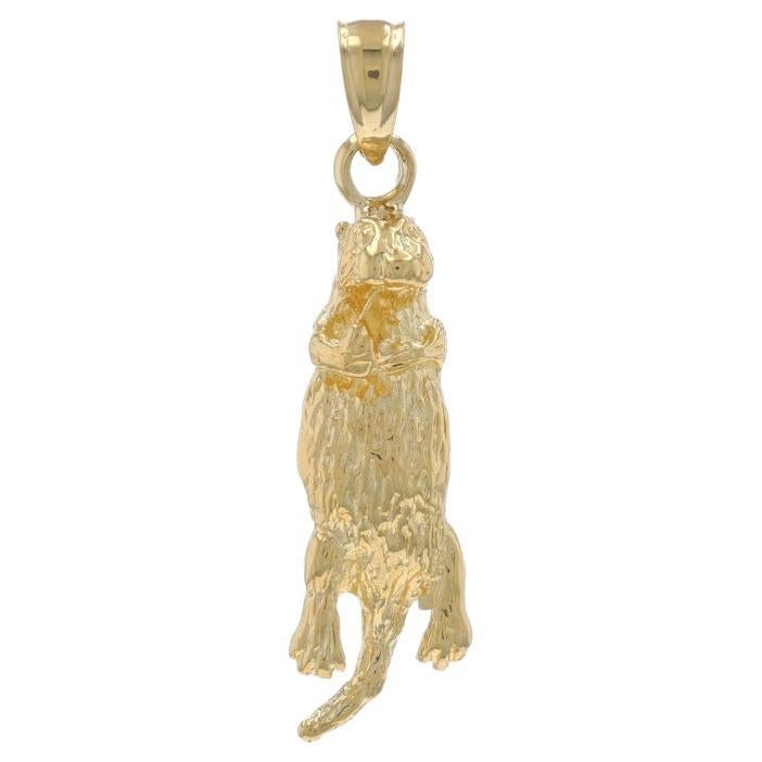 Yellow Gold Restful Otter Charm - 14k
