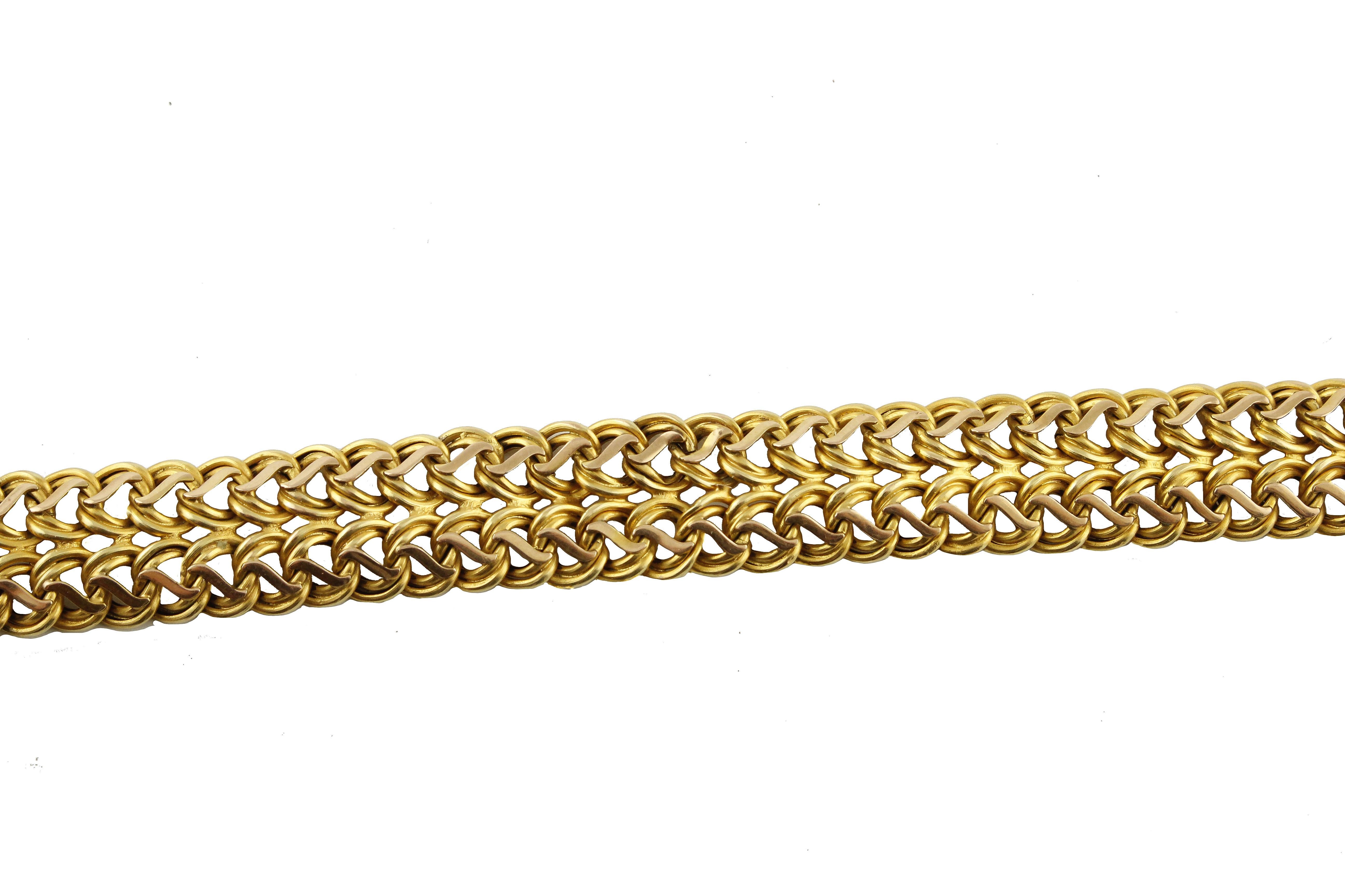 Yellow Gold Retrò Bracelet In Good Condition In Marcianise, Marcianise (CE)