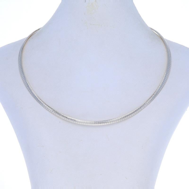 Yellow Gold Reversible Diamond Cut Omega Chain Necklace 17