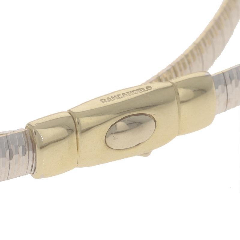 Yellow Gold Reversible Diamond Cut Omega Chain Necklace 17