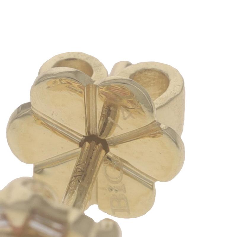 Donna Orecchini a lobo in oro giallo con diamanti rodocrosite - 14k Square Cab .20ctw in vendita