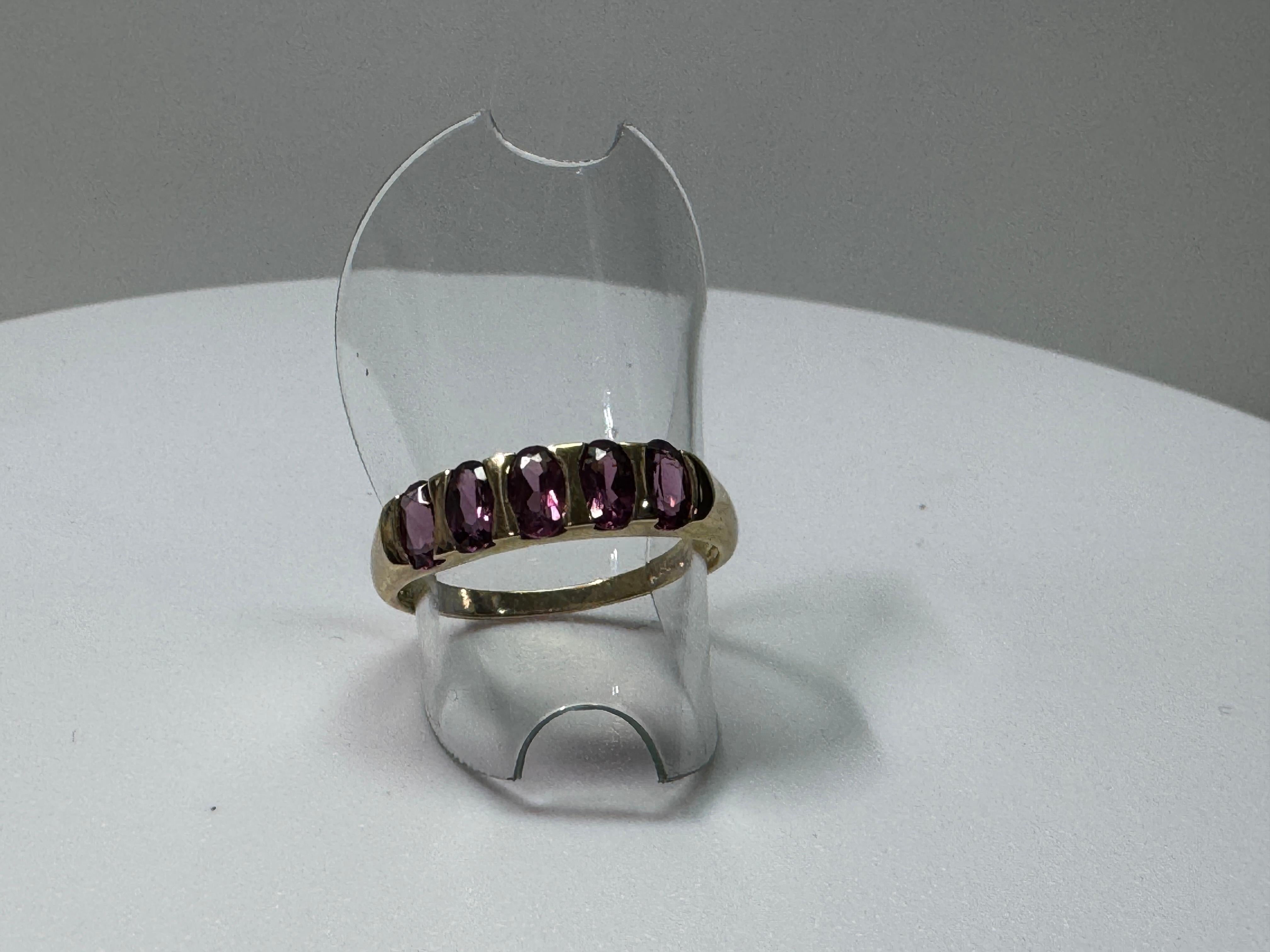 Yellow Gold Rhodolite Garnet Ring For Sale 5