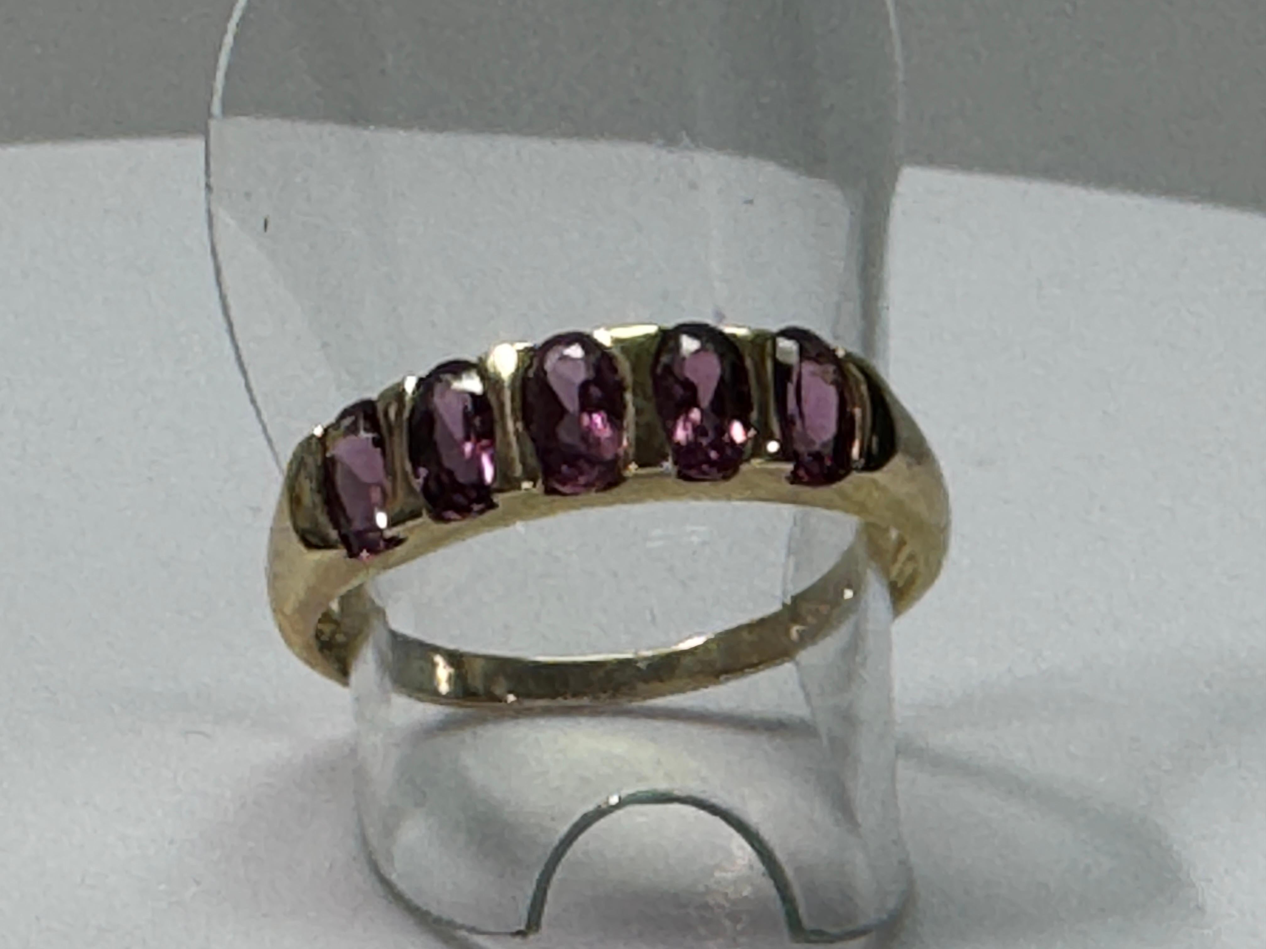 Yellow Gold Rhodolite Garnet Ring For Sale 6
