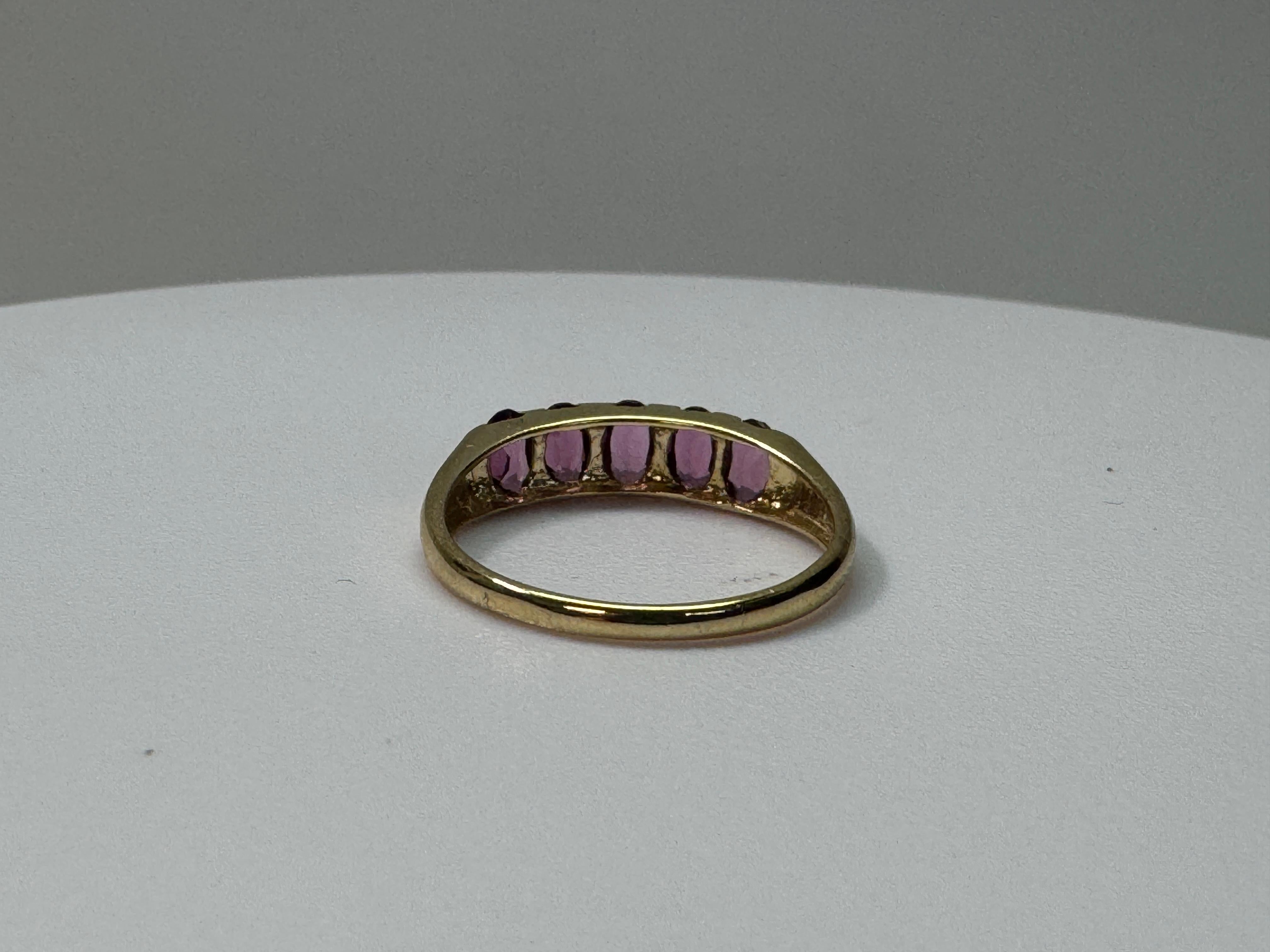 Yellow Gold Rhodolite Garnet Ring For Sale 2