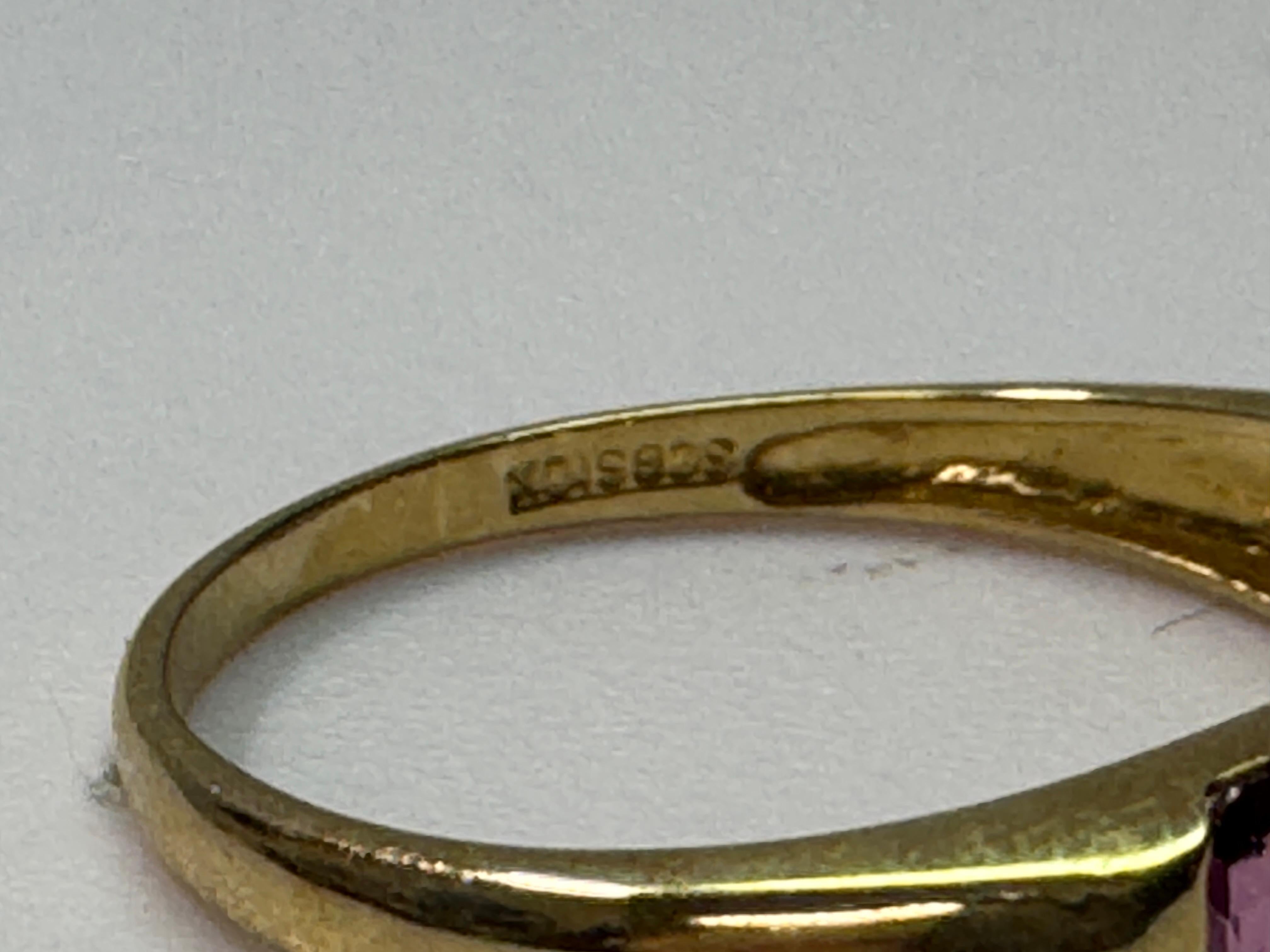 Yellow Gold Rhodolite Garnet Ring For Sale 3