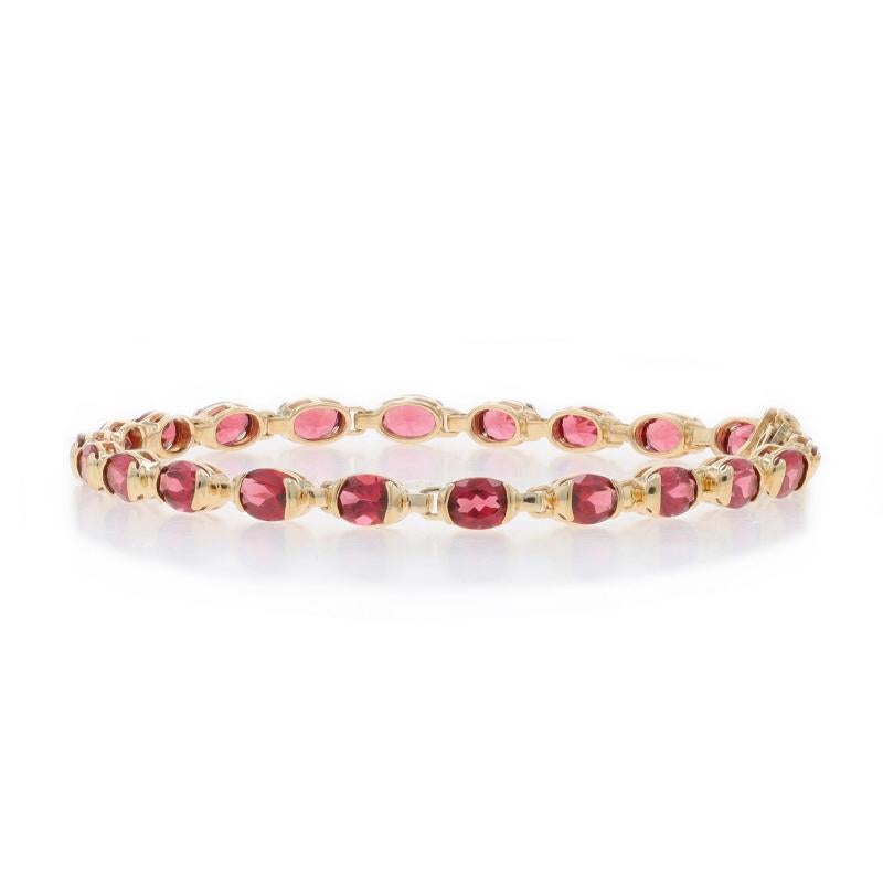 Yellow Gold Rhodolite Garnet Tennis Bracelet 7 1/2
